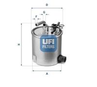 Filtro carburante Cartuccia filtro 55.394.00 UFI per NISSAN X-TRAIL I CABSTAR