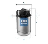 UFI Filters, Filtro Gasolio 55.517.00, Filtro Carburante per Ricambio, Adatto ad Auto, Applicabile su Diversi Modelli Nissan e Renault