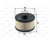 Filtro carburante Cartuccia filtro 587929 VALEO per CHRYSLER MERCEDES-BENZ