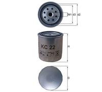 Filtro Carburante Filtro A Vite 81mm MAHLE Per MERCEDES 123 Berlina (W123)
