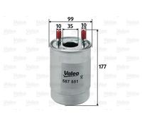 Filtro carburante Filtro per condotti/circuiti 587551 VALEO per RENAULT FLUENCE