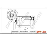 Drve+ Filtro carburante per FORD JCB DP1110.13.0206