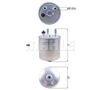 Filtro Carburante Mahle KL 639D per Renault