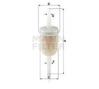 Filtro carburante Filtro per condotti/circuiti WK 31/2 (100) MANN-FILTER per BMW