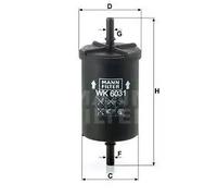 Filtro carburante Filtro per condotti/circuiti WK 6031 MANN-FILTER per CITROËN