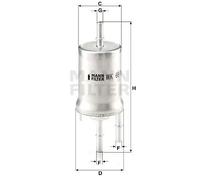 Filtro carburante Filtro per condotti/circuiti WK 69 MANN-FILTER per VW SKODA