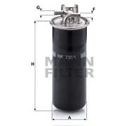 Filtro carburante Filtro per condotti/circuiti WK 735/1 MANN-FILTER per AUDI