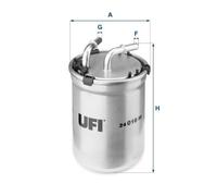FILTRO CARBURANTE NAFTA GASOLIO UFI 24.016.00