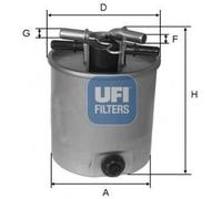 Filtro carburante UFI 24.026.01 RENAULT KOLEOS (HY_) 2.0 dCi 4x4 (HY0B)