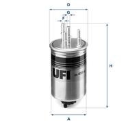 Filtro carburante UFI 2445900 compatibile con LAND ROVER