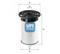 Filtro carburante UFI 26.076.00 per FIAT DUCATO 140 Multijet 2,3 D