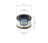 Filtro carburante Cartuccia filtro 26.013.00 UFI per CHRYSLER DODGE