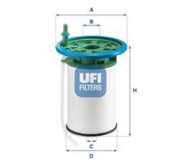 Filtro carburante UFI 2605300 compatibile con CHRYSLER CITROËN FIAT PEUGEOT