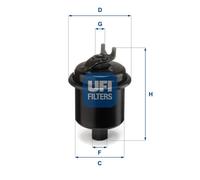Filtro carburante UFI 3162100 per GENERAL MOTORS HONDA ROVER