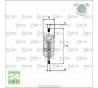 Filtro Carburante Valeo Benzina per FORD GRAND C-MAX TRANSIT TOURNEO MONDEO GAL