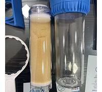 FILTRO CONTENITORE A RESINA CATIONICA ANTICALCARE 10" CON CONTENITORE STAFFA E CHIAVE