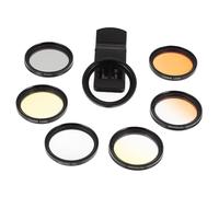 Filtro Corallo per Smartphone 6 in 1, Clip ABS per Foto Nitide | Riduce Luce Blu, Mantiene Brillantezza e Chiarezza, per Scatti di Paesaggi e Acquari Clip Nera