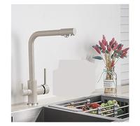 Filtro Cucina Rubinetto bevendo in Oro Nero Rubinetto Cucina Doppia a Sette Lettere 360 Rotazione Calda e Fredda (Beige con Punto)