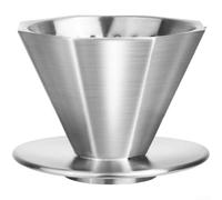 Filtro da caffè in acciaio inossidabile 304 per V60 da versare sopra | Gocciolatore ottagonale riutilizzabile con design a doppio strato | per cono in metallo facile da pulire per casa e ufficio