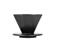 Filtro da caffè in ceramica riutilizzabile ottagonale Pour Over Dripper per sacchetti Melitta - Estrazione a spirale Nero S (Black L)