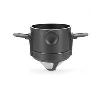 Filtro da caffè portatile riutilizzabile imbuto per caffè in acciaio inox cono gocciolatore per caffè strumenti per la preparazione di caffè senza carta per versare sopra il tè (nero)