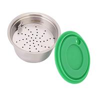 Filtro da caffè Riutilizzabile per Capsule di caffè Riutilizzabili in Acciaio Inossidabile con Coperchi in Silicone per Macchina da caffè