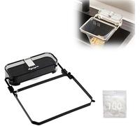 Filtro del lavandino della tazza di aspirazione, Cesto del filtro di scarico del lavello per rifiuti alimentari,Rack riutilizzabile del filtro del lavello con 100 sac (Black+100 Filter Bags)