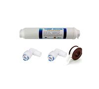 Filtro dell'acqua, 10 pollici T33 con 2 pezzi raccordo depuratore d'acqua IN LINEA DI COCCO Carbon Post FILTRO ACQUA 5 MICRON FILTRO A CARBONIO(1PCS)