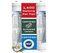 Filtro dell'acqua a carbone attivo in linea, cartucce di ricambio T33 da 6,35 mm per frigorifero e macchina del ghiaccio, sistema sottolavello, sistema idrico ad osmosi inversa, confezione da 2