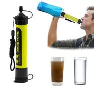 Filtro dell'acqua da campeggio, senza BPA, 10 nm, portatile, da 19,8 cm, cannucce per purificare l'acqua, per bottiglie di diametro 2,8 cm, colore D)