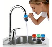 Filtro dell'acqua del rubinetto, purifica l'acqua per lavarsi i denti e il viso, riduce il cloro e i metalli pesanti, migliora la qualità dell'acqua, facile da installare come accessorio per il rubine