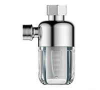 Filtro dell'acqua in acciaio inossidabile con finestra trasparente, rimozione sedimenti 40 per doccia e rubinetto, interfaccia filo di rame a prova di perdite, argento