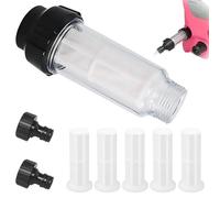 Filtro dell'acqua per camper, filtro dell'acqua, tubo da giardino, set da 3/4 pollici, prefiltro dell'acqua, set con 5 inserti filtranti, 2 adattatori rapidi per idropulitrici, per camper