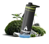 Filtro dell'acqua per esterni, filtro dell'acqua per sopravvivenza all'aperto, filtro dell'acqua per escursioni, bottiglia con filtro dell'acqua da 780 ml (verde)