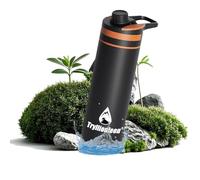Filtro dell'acqua per esterni, filtro dell'acqua per sopravvivenza all'aperto, filtro dell'acqua per escursioni, bottiglia con filtro dell'acqua da 780 ml (arancione)
