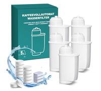Filtro dell'acqua per macchine da caffè Siemens, con 3 compresse decalcificanti, 12 compresse di pulizia, compatibile con serie EQ, EQ6 Plus S700, EQ9 S900/S500, EQ700, EQ500, Brita Intenza, TCZ70003