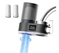 Filtro dell'acqua per rubinetto con indicatore LED, filtro dell'acqua per rubinetto dell'acqua potabile, rimuove cloro, metalli pesanti, sterilizzazione UV, filtro per acqua del rubinetto (con 2