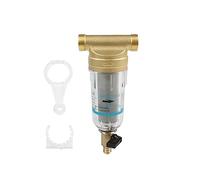 Filtro dell'acqua potabile, pre-filtro dell'acqua in acciaio inox, purificatore frontale con manometro, per rimuovere ruggine e sedimenti, tubo indiretto per bevande (4 punti)