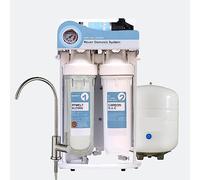 Filtro dell'acqua, PREMIUM ad osmosi inversa a 5 stadi con rubinetto e serbatoio in metallo da 3,2 G-50 GPD, potenza: 220-240