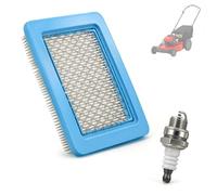 Filtro dell'aria e candela di accensione per tosaerba, adatto per Briggs & Stratton Quantum 625 650 675, sostituisce 491588 491588S 399959 RJ19LM, kit di assistenza per motori da giardino, facile da