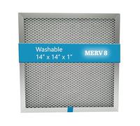 Filtro dell'aria per forno elettrostatico lavabile, MERV 8, (14" x 14" x 1") Filtro riutilizzabile in alluminio per fornace, AC centrale e sistema HVAC