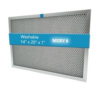 Filtro dell'aria per forno elettrostatico lavabile, MERV 8, (14" x 20" x 1") Filtro riutilizzabile in alluminio per fornace, AC centrale e sistema HVAC