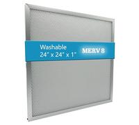 Filtro dell'aria per forno elettrostatico lavabile, MERV 8, (24" x 24" x 1") Filtro riutilizzabile in alluminio per fornace, AC centrale e sistema HVAC