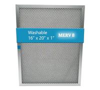 Filtro dell'aria per forno elettrostatico lavabile, MERV 8, (40,6 x 50,8 x 2,5 cm) filtro riutilizzabile in alluminio per fornace, AC centrale e sistema HVAC