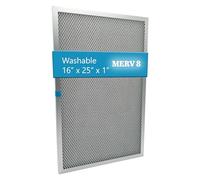 Filtro dell'aria per forno elettrostatico lavabile, MERV 8, (40,6 x 63,5 x 2,5 cm) filtro riutilizzabile in alluminio per fornace, AC centrale e sistema HVAC