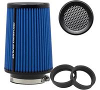 Filtro dell'aria universale a forma di cono, 76 mm, 89 mm, 101 mm, ad alte prestazioni, ingresso aria, cono, filtro dell'aria pulitore per Racing Sport auto, 3 misure in uno (blue-big)