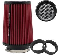 Filtro dell'aria universale a forma di cono, 76 mm, 89 mm, 101 mm, ad alte prestazioni, ingresso aria, cono, filtro dell'aria per Racing Sport, auto, 3 misure in uno (rosso)