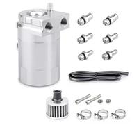 Filtro dell'olio Recipiente Di Raccolta Olio Universale In Alluminio Con Deflettore, Separatore Olio Con Filtro Di Sfiato Da 300 Ml, Adatto Per Auto E Camion. Filtro Olio Motore(Silver)