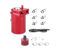 Filtro dell'olio Tanica raccolta olio universale in alluminio, tanica raccolta separatore olio Para filtro sfiato 300 ml adatta per auto e camion Elemento del filtro dell'olio(Red)