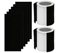 Filtro di ricambio H-PF400, compatibile con purificatore d'aria cilindrico Hunter H-HF400-VP, H-PF400 e Hunter HP400, 2 filtri True HEPA + 8 filtri pre-carbone